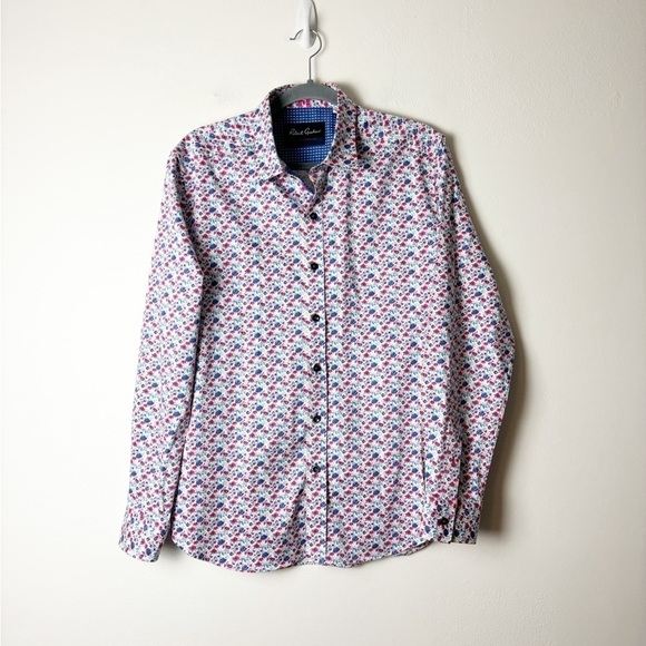 ROBERT GRAHAM • Men’s Floral Print Tailored Fit Button Down Shirt Size Large - Picture 1 of 8